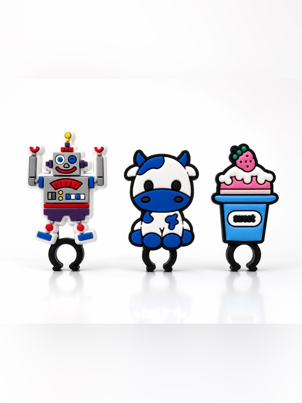 Straw/ pencil/pen charms set of 3
